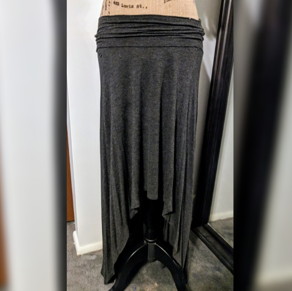 Hi-low Gray Maxi Skirt